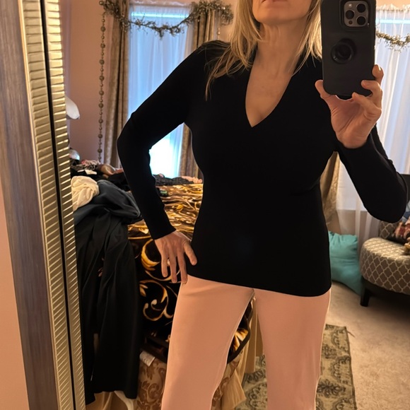 INC Black V Neck Sweater Size M - Picture 1 of 5